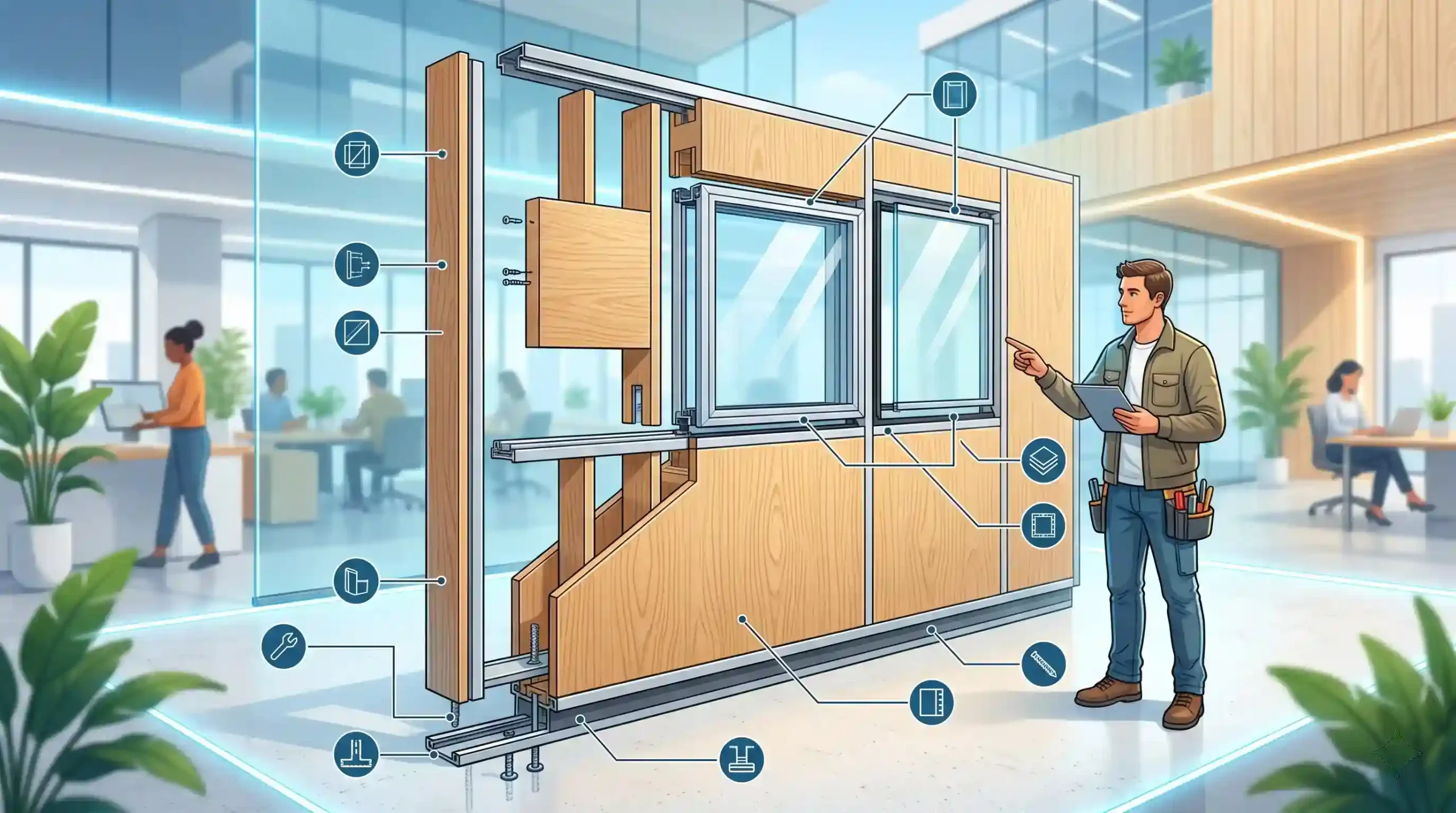⚙️ ساختار فنی پارتیشن تک جداره ام دی اف