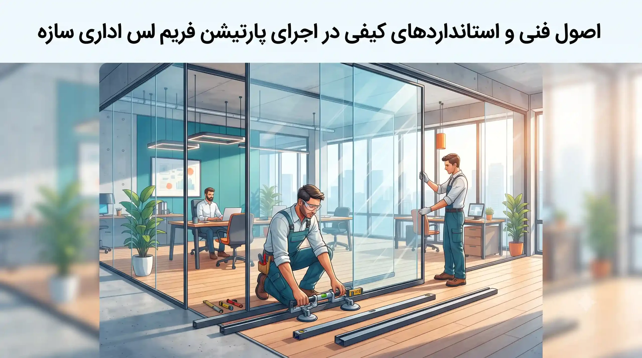 🛠️ اصول فنی و استانداردهای کیفی در اجرای پارتیشن فریم لس اداری سازه