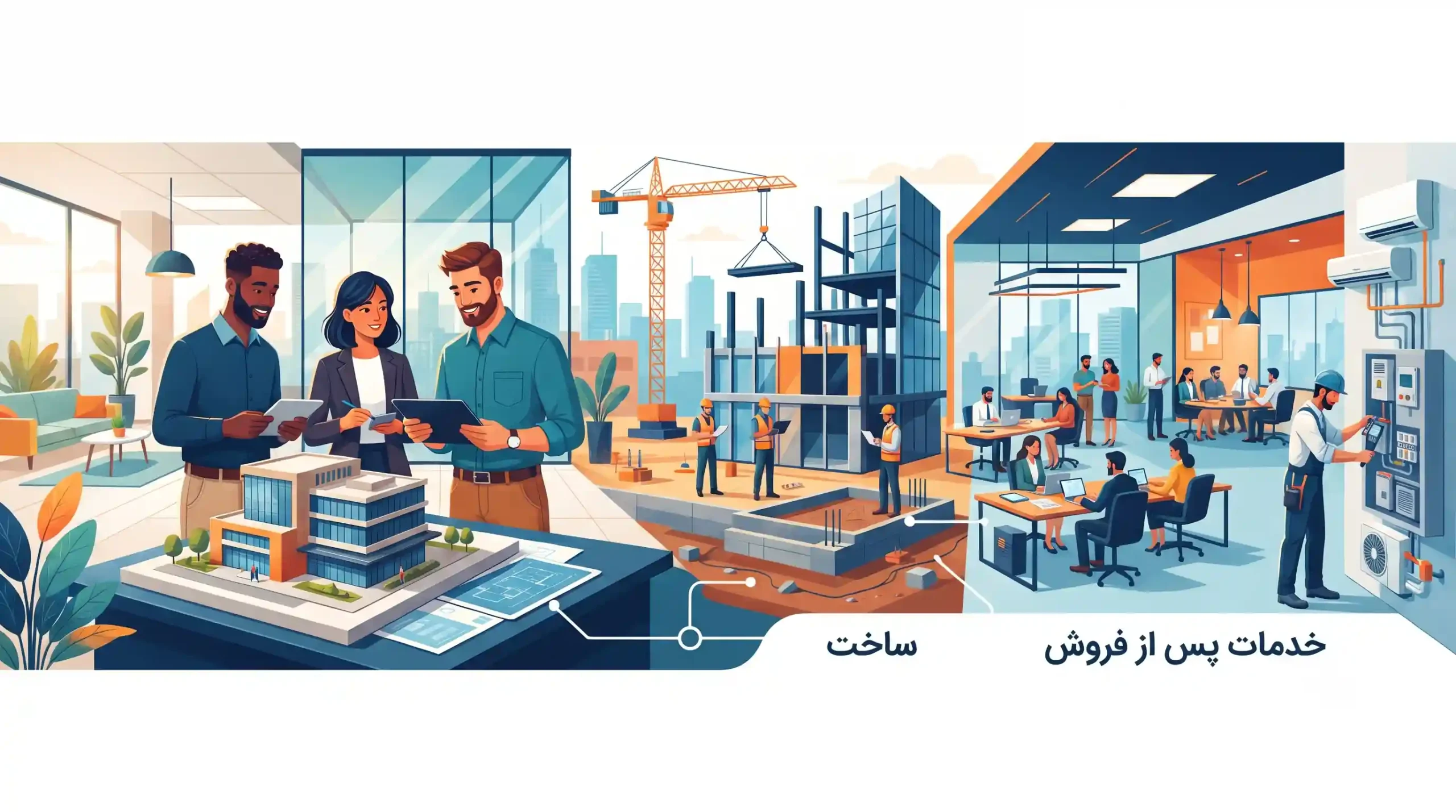 📞 چرا اداری سازه فرآیند طراحی تا اجرا و خدمات پس از فروش مطمئن
