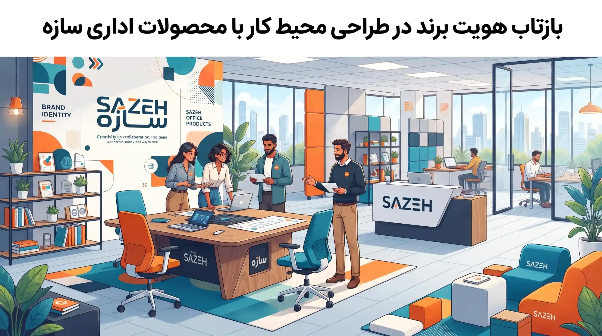 💼 بازتاب هویت برند در طراحی محیط کار با محصولات اداری سازه