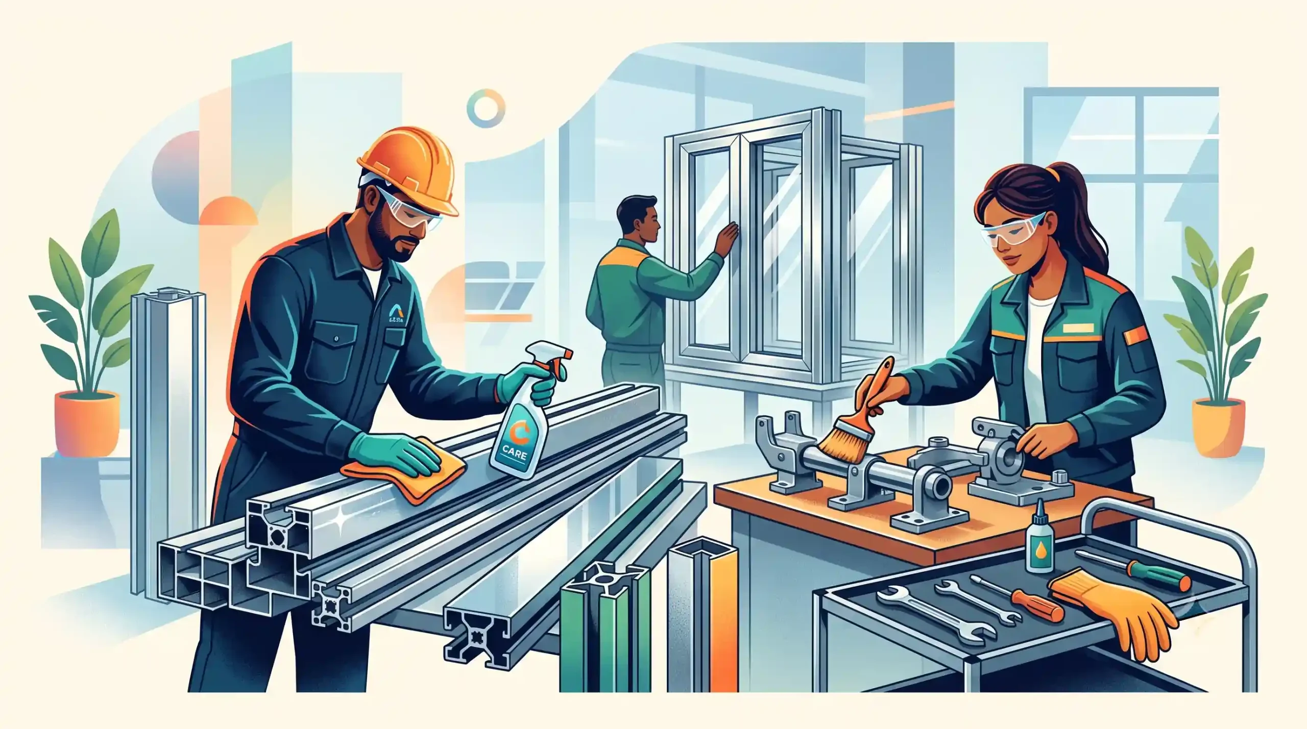 🛠 نگهداری و مراقبت از پروفیل‌های آلومینیومی و قطعات فلزی