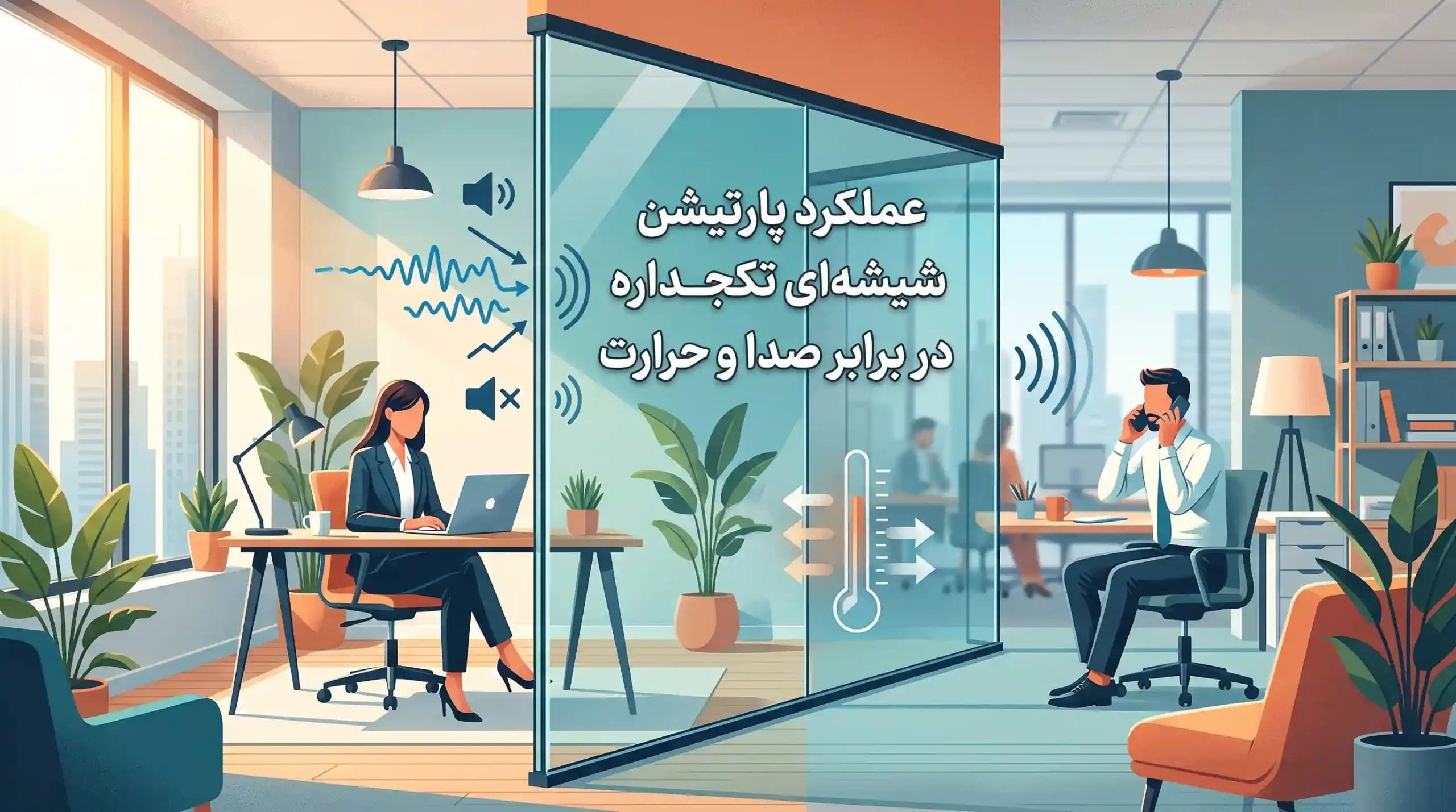 🔊 عملکرد پارتیشن شیشه‌ای تکجداره در برابر صدا و حرارت