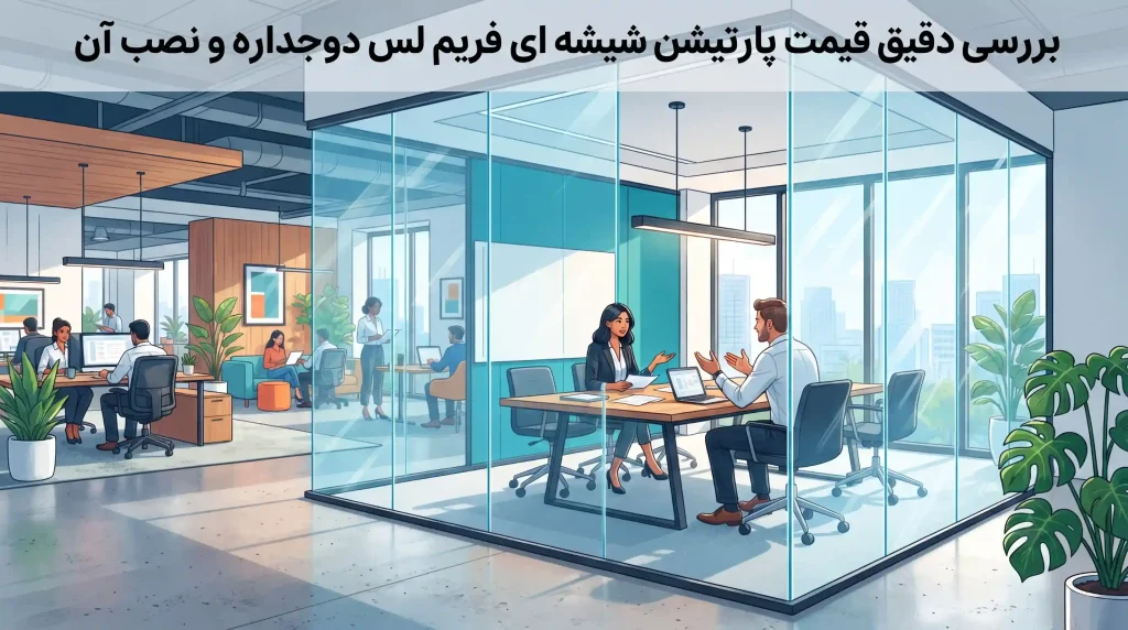 بررسی دقیق قیمت پارتیشن شیشه ای فریم لس دوجداره و نصب آن