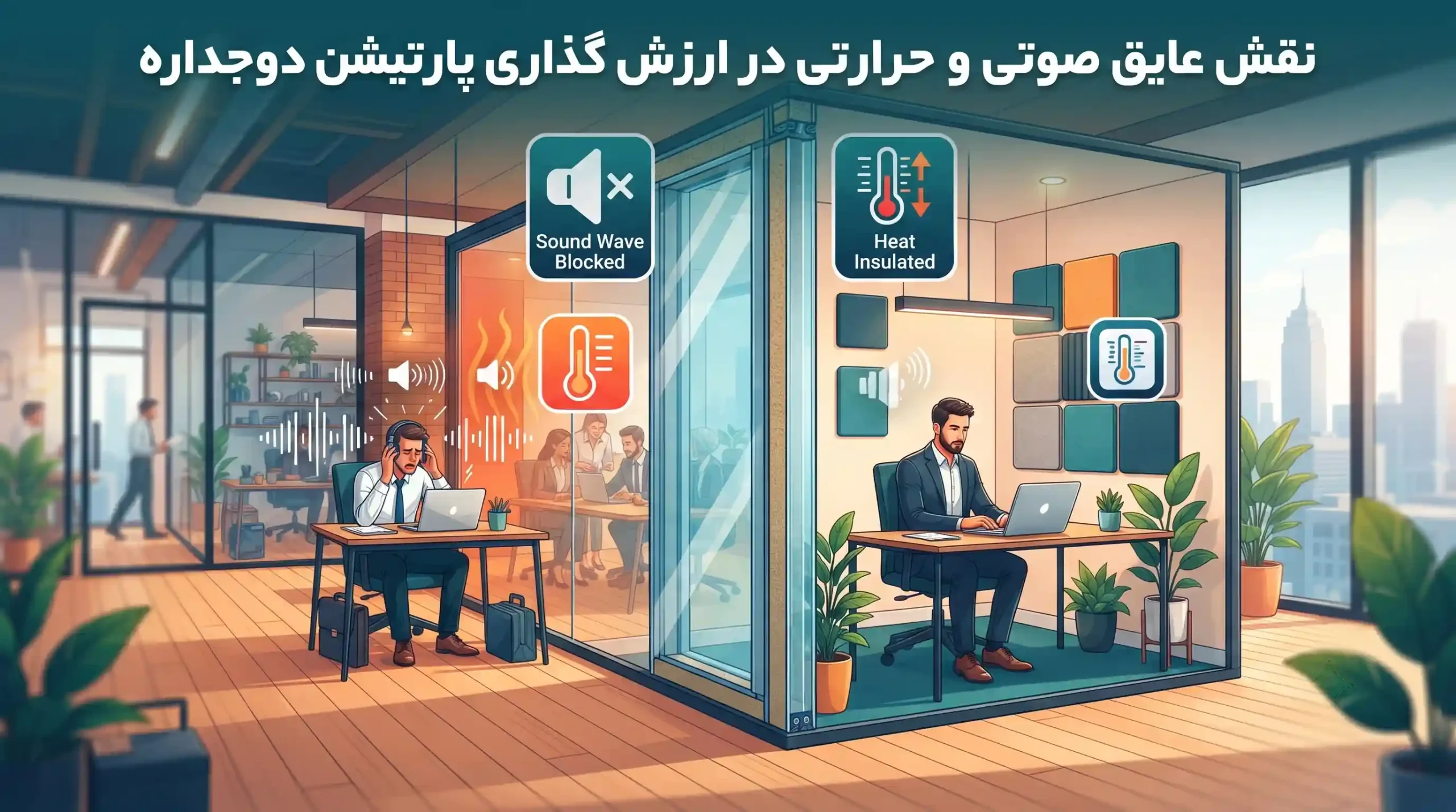 🛡️ نقش عایق صوتی و حرارتی در ارزش گذاری پارتیشن دوجداره