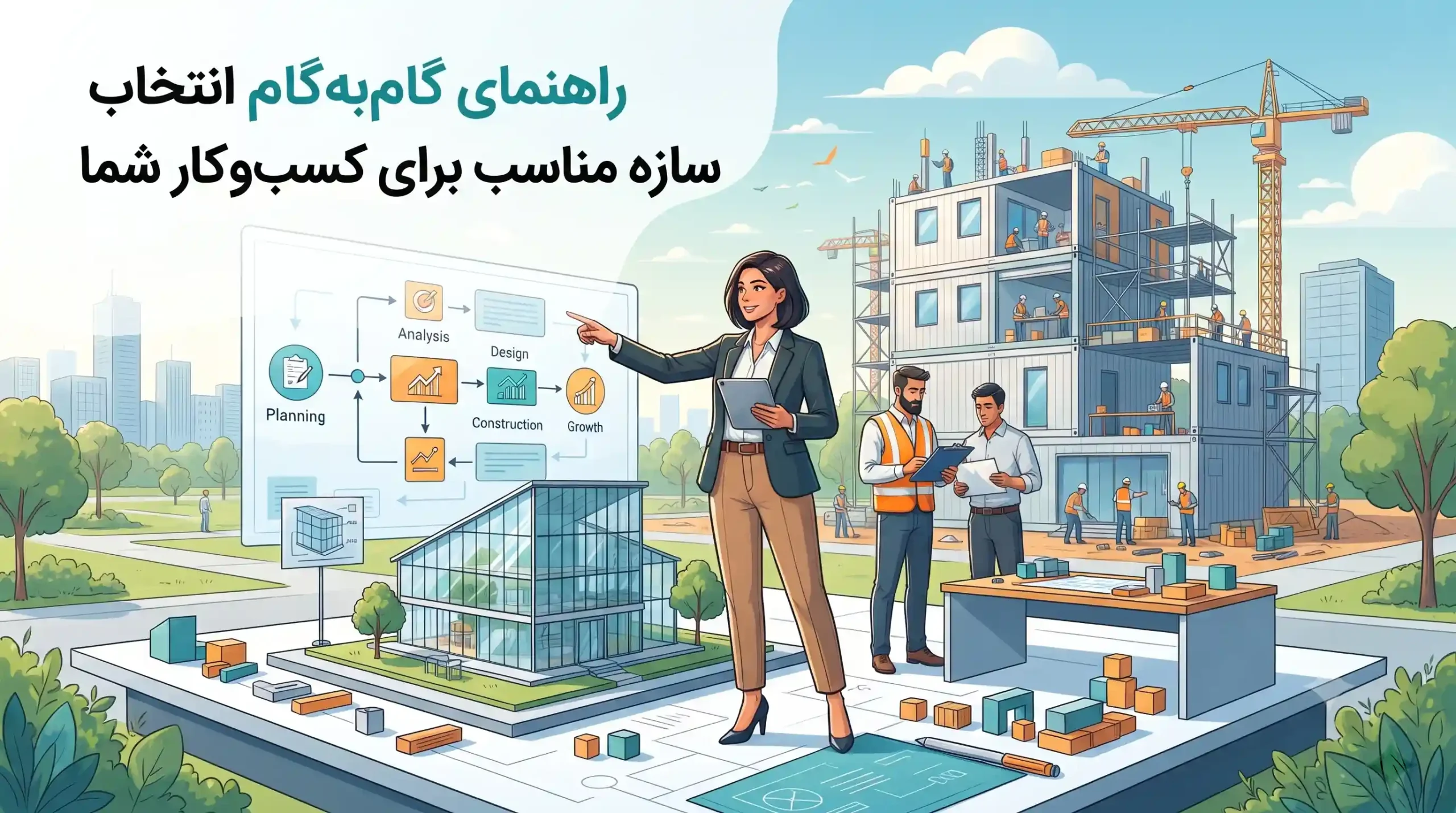 🎯 راهنمای گام‌به‌گام انتخاب سازه مناسب برای کسب‌وکار شما