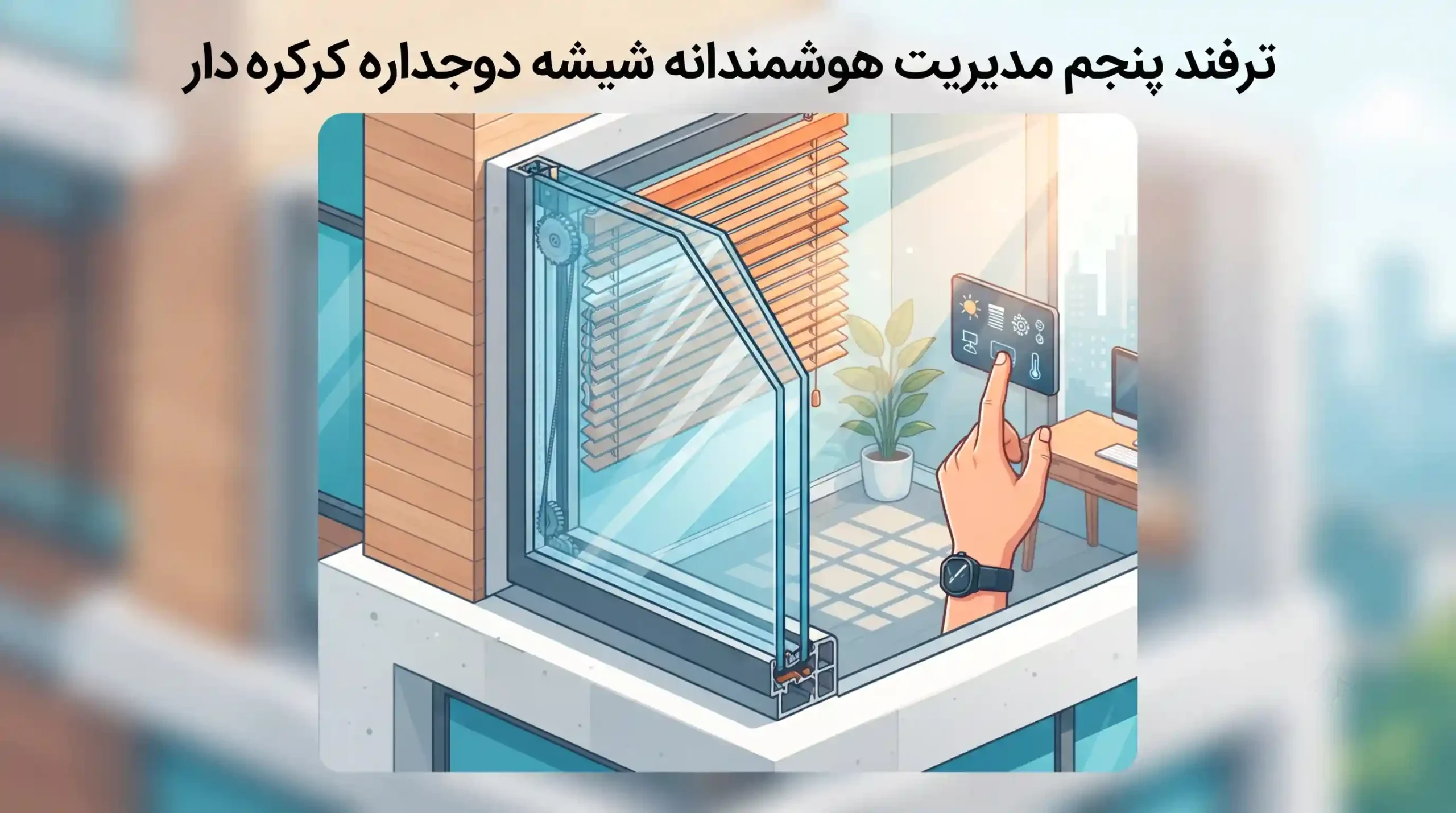 🔅 ترفند پنجم مدیریت هوشمندانه شیشه دوجداره کرکره‌دار