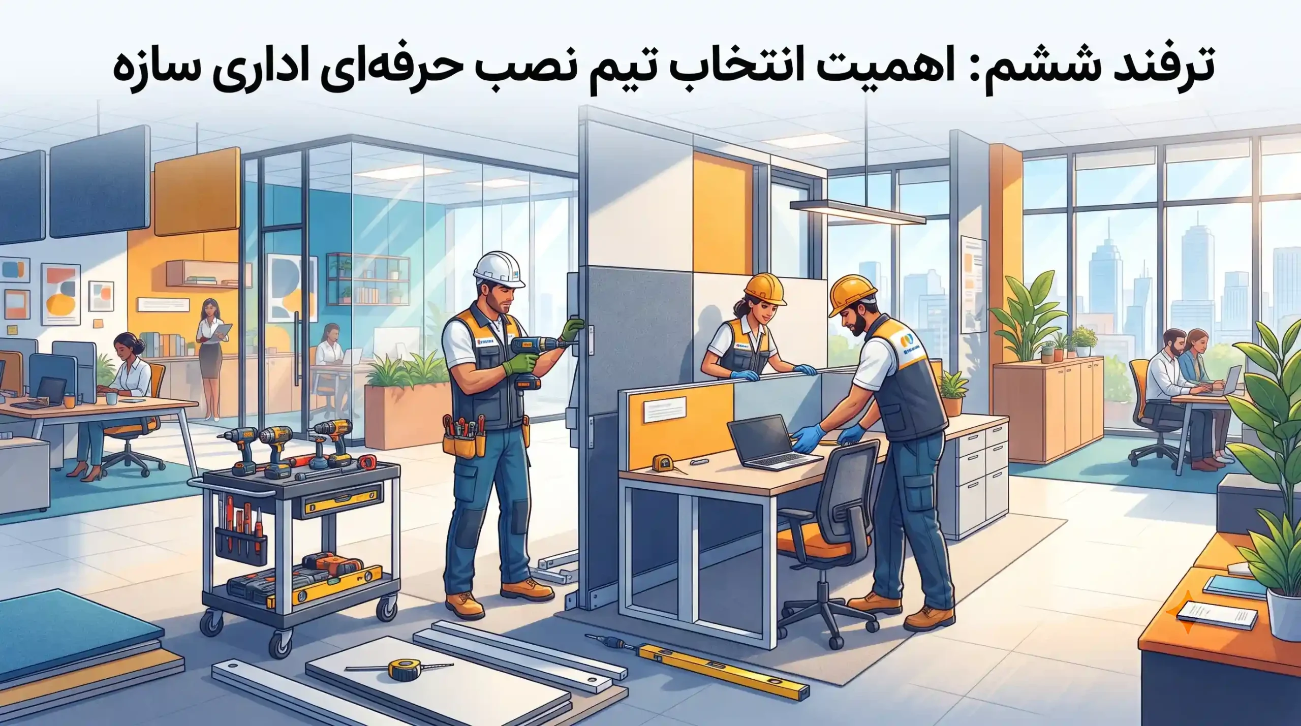 🛠️ ترفند ششم اهمیت انتخاب تیم نصب حرفه‌ای اداری سازه