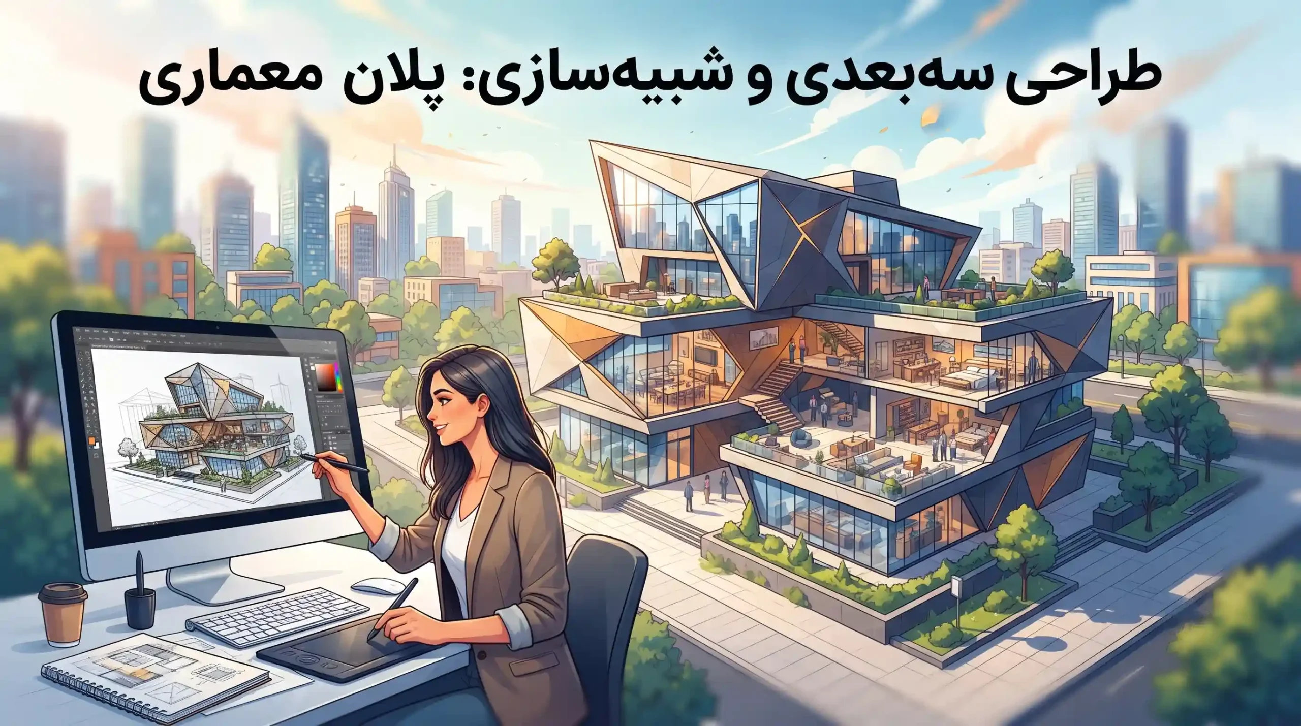 💻 طراحی سه بعدی و شبیه‌سازی پلان معماری