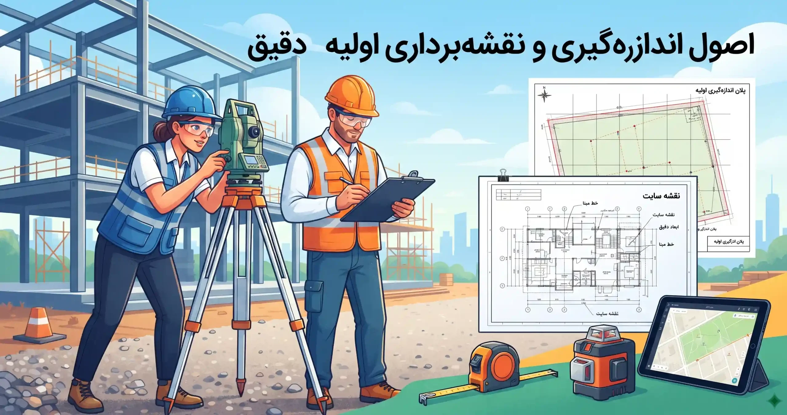 📐 اصول اندازه‌گیری و نقشه‌برداری اولیه برای نصب دقیق