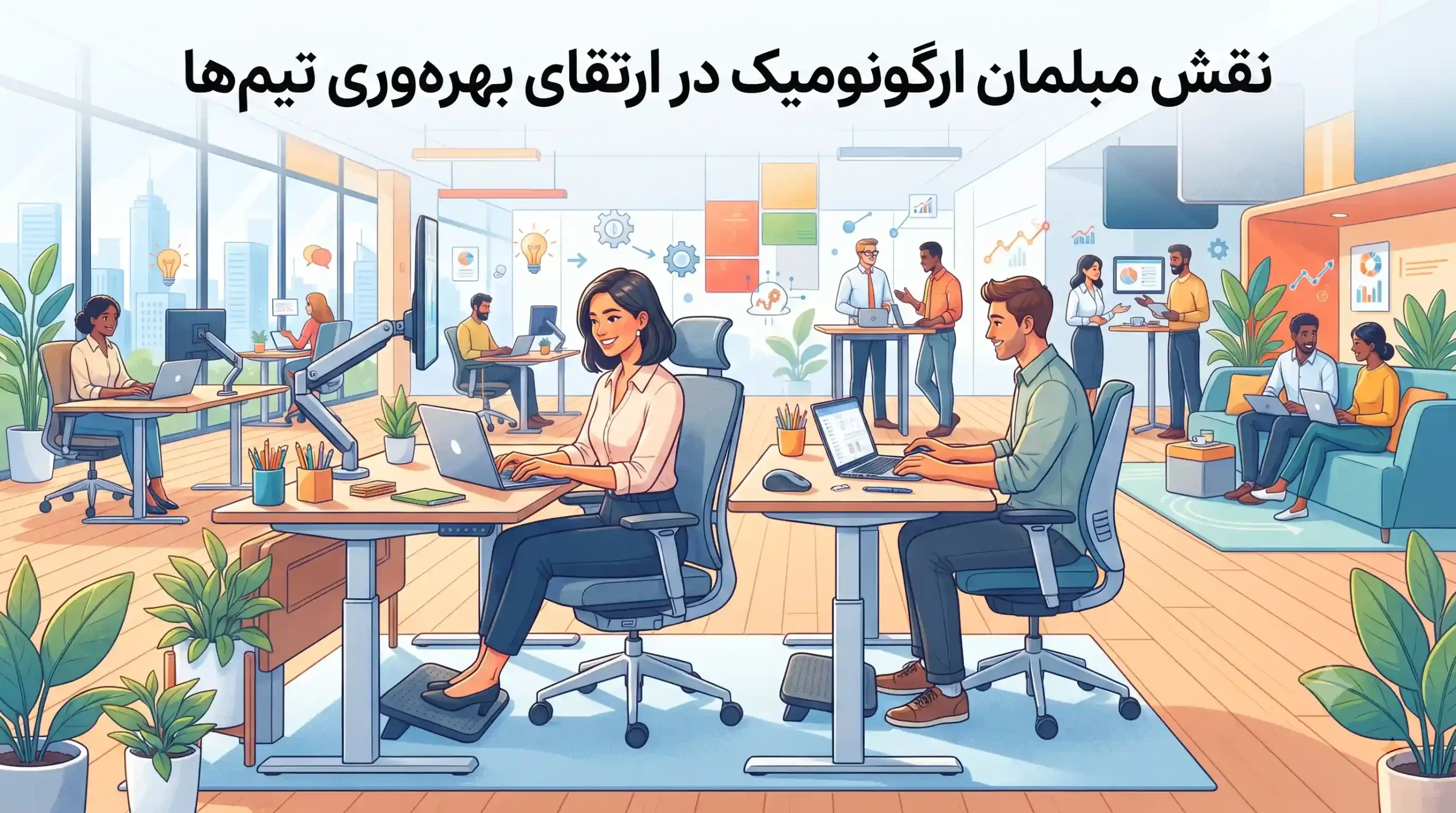 🛋️ نقش مبلمان ارگونومیک در ارتقای بهره‌وری تیم‌ها