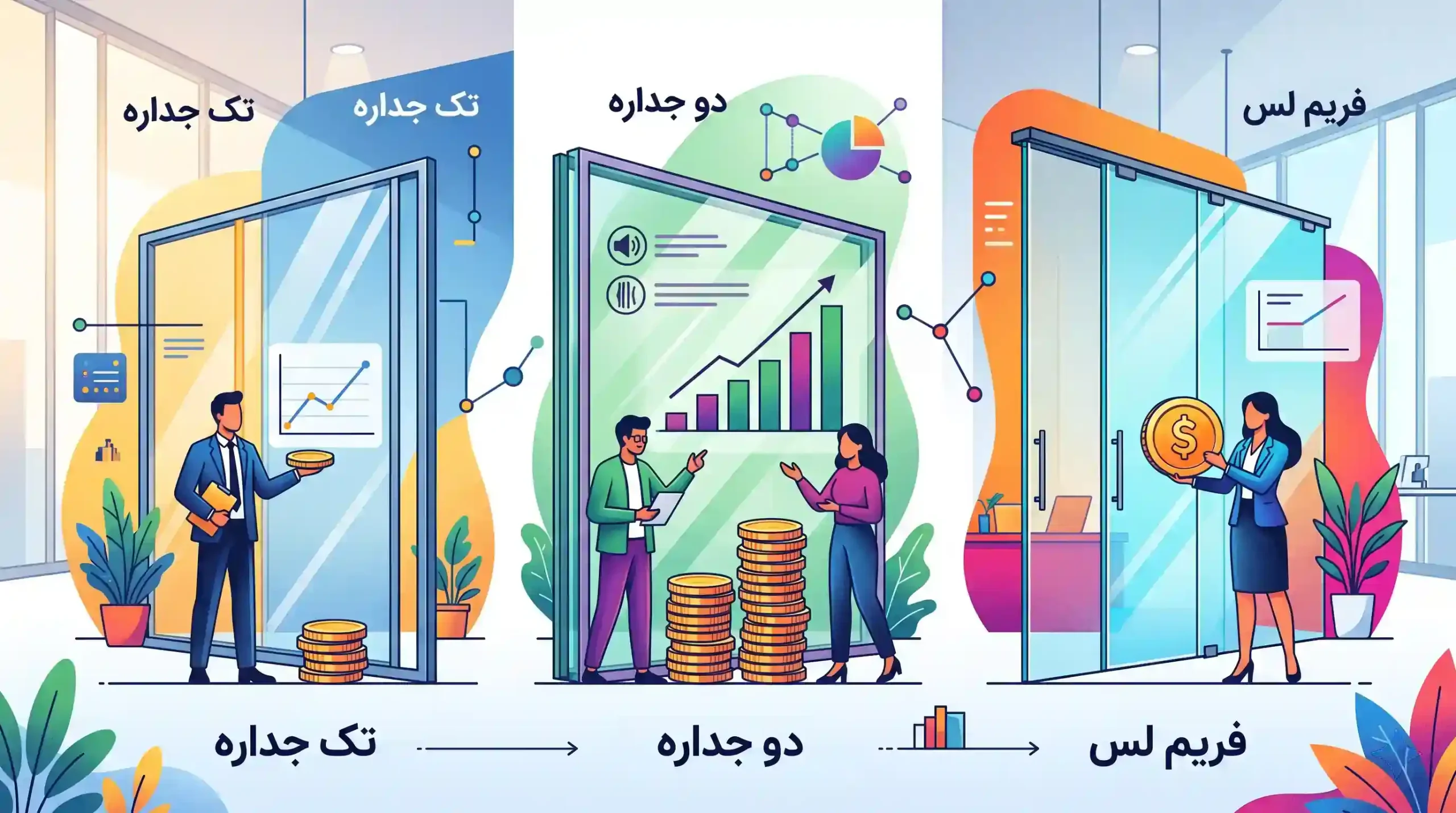 🪵 مقایسه هزینه‌ای انواع پارتیشن تک جداره، دو جداره و فریم لس