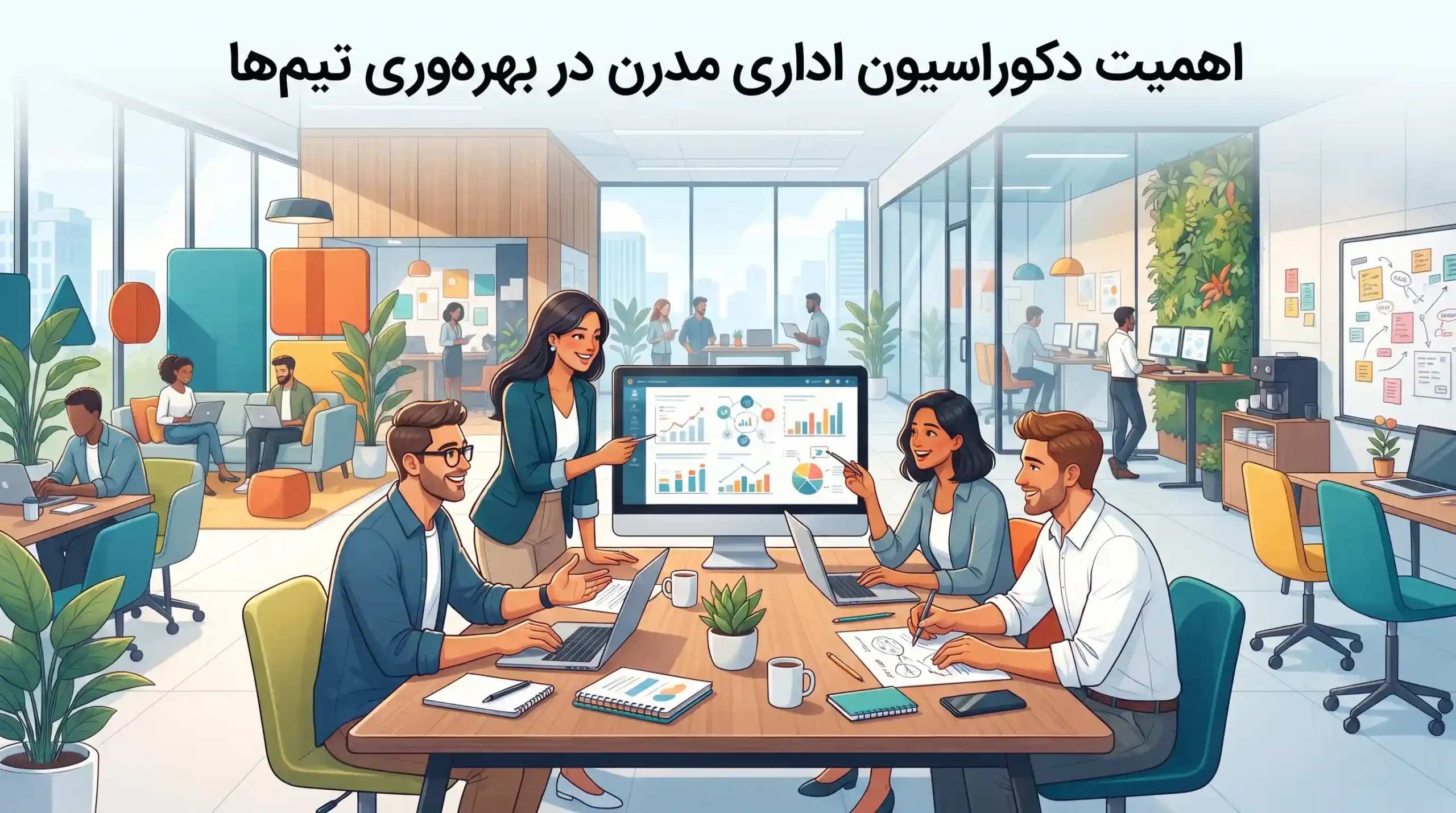 🏢 اهمیت دکوراسیون اداری مدرن در بهره‌وری تیم‌ها