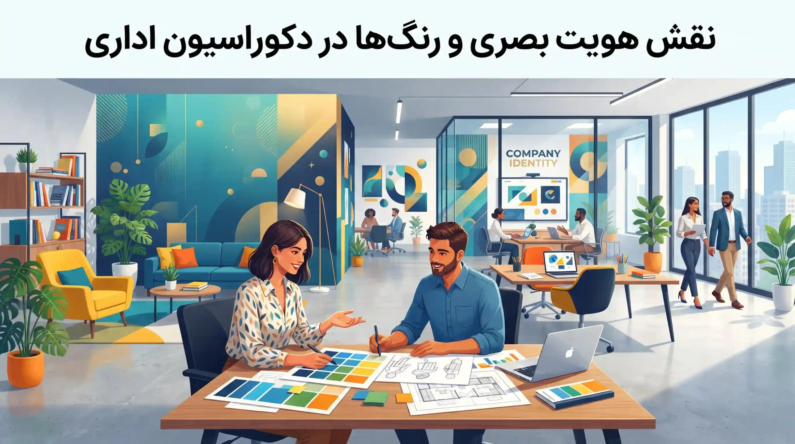 🎨 نقش هویت بصری و رنگ‌ها در دکوراسیون اداری