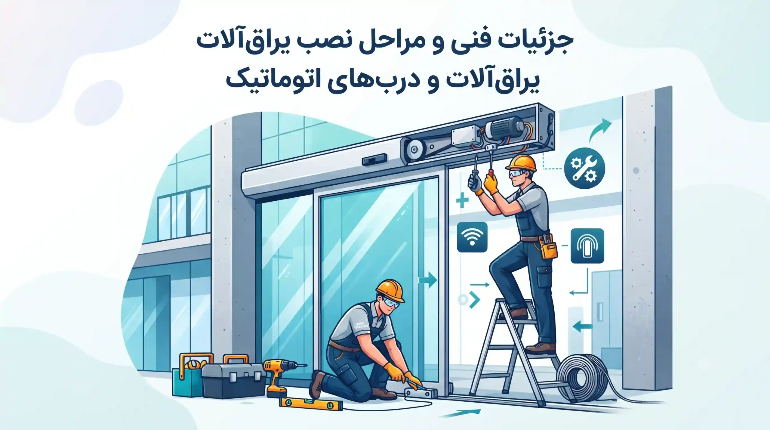 ⚙️ جزئیات فنی و مراحل نصب یراق‌آلات و درب‌های اتوماتیک