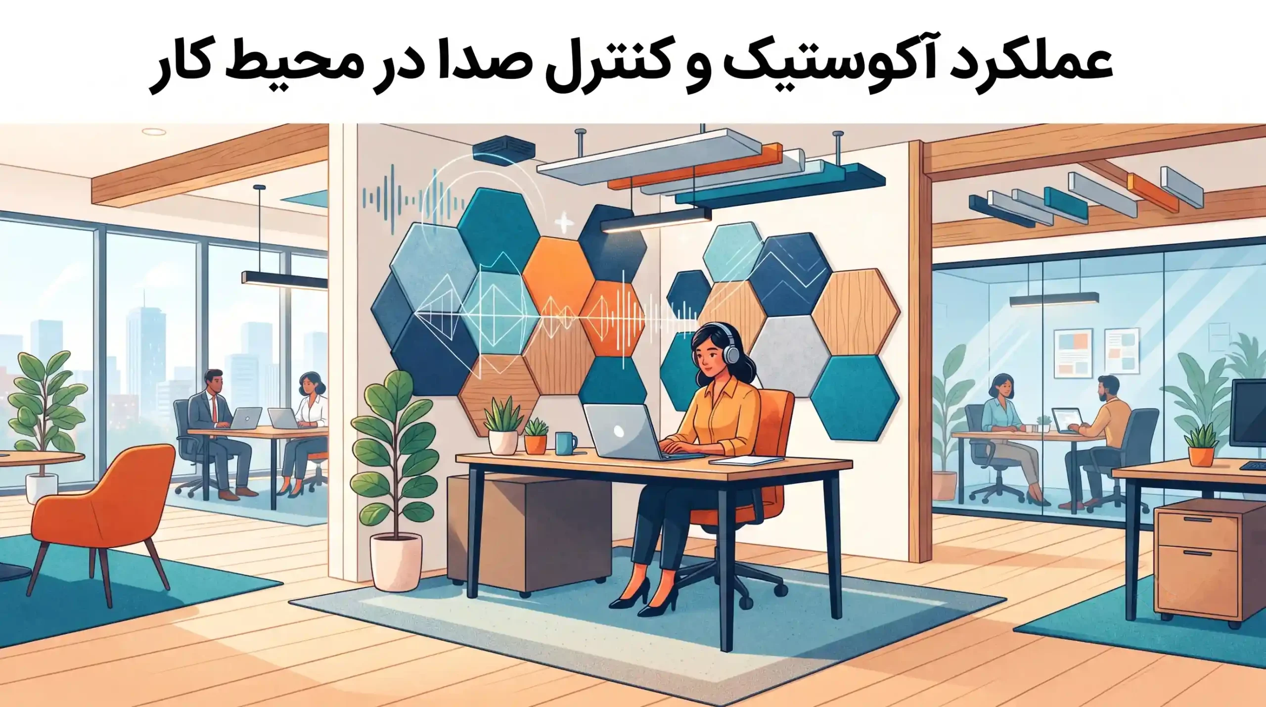 🔊 عملکرد آکوستیک و کنترل صدا در محیط کار