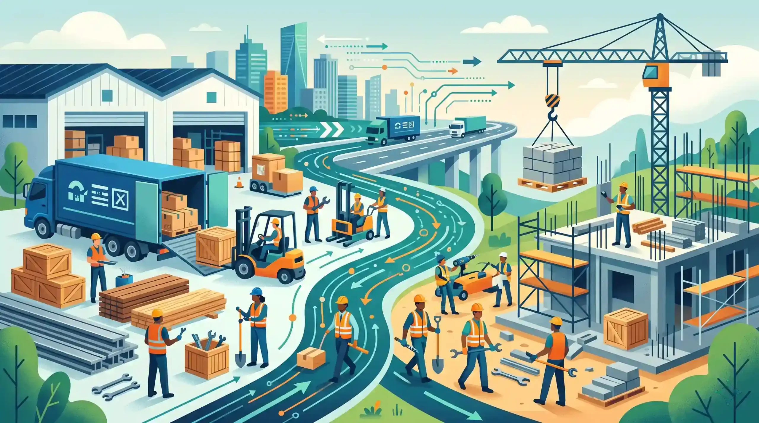 🚚 هماهنگی لجستیک و تامین به موقع متریال و ابزارها