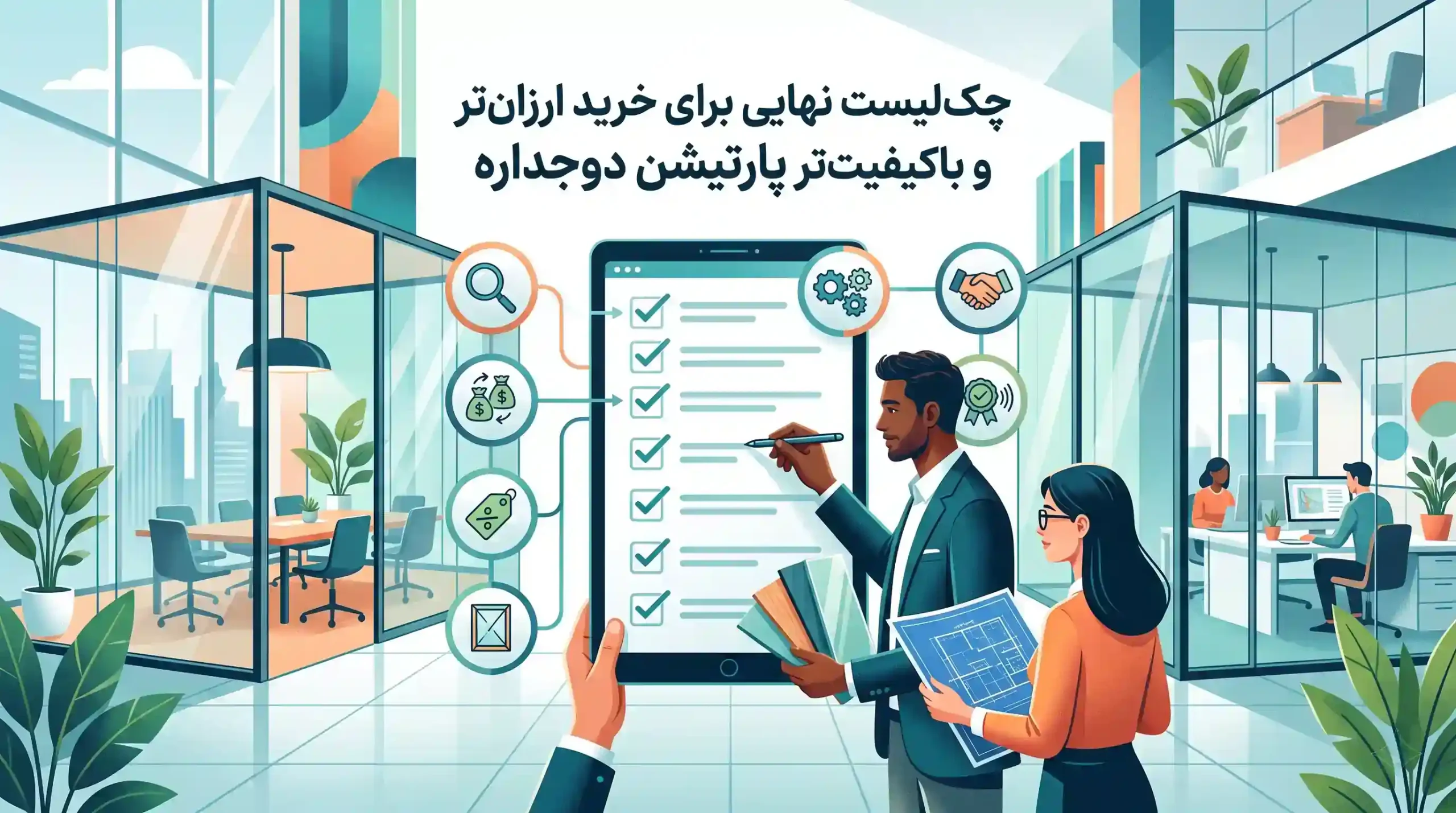 📝 چک‌لیست نهایی برای خرید ارزان‌تر و باکیفیت‌تر پارتیشن دوجداره