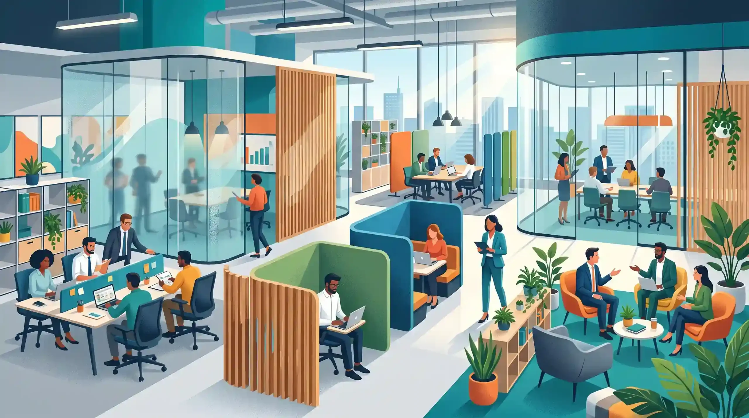 🏢 اهمیت تقسیم‌بندی فضاهای اداری مدرن با رویکرد نوین
