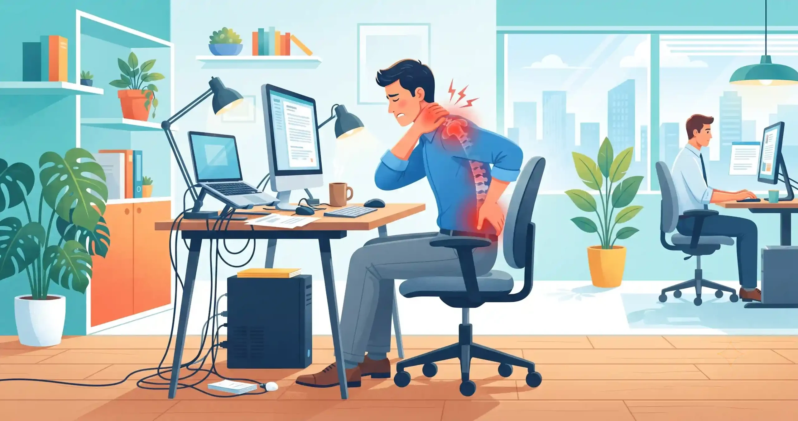 ⚠️ عوارض جسمانی ناشی از استفاده از تجهیزات اداری غیر استاندارد