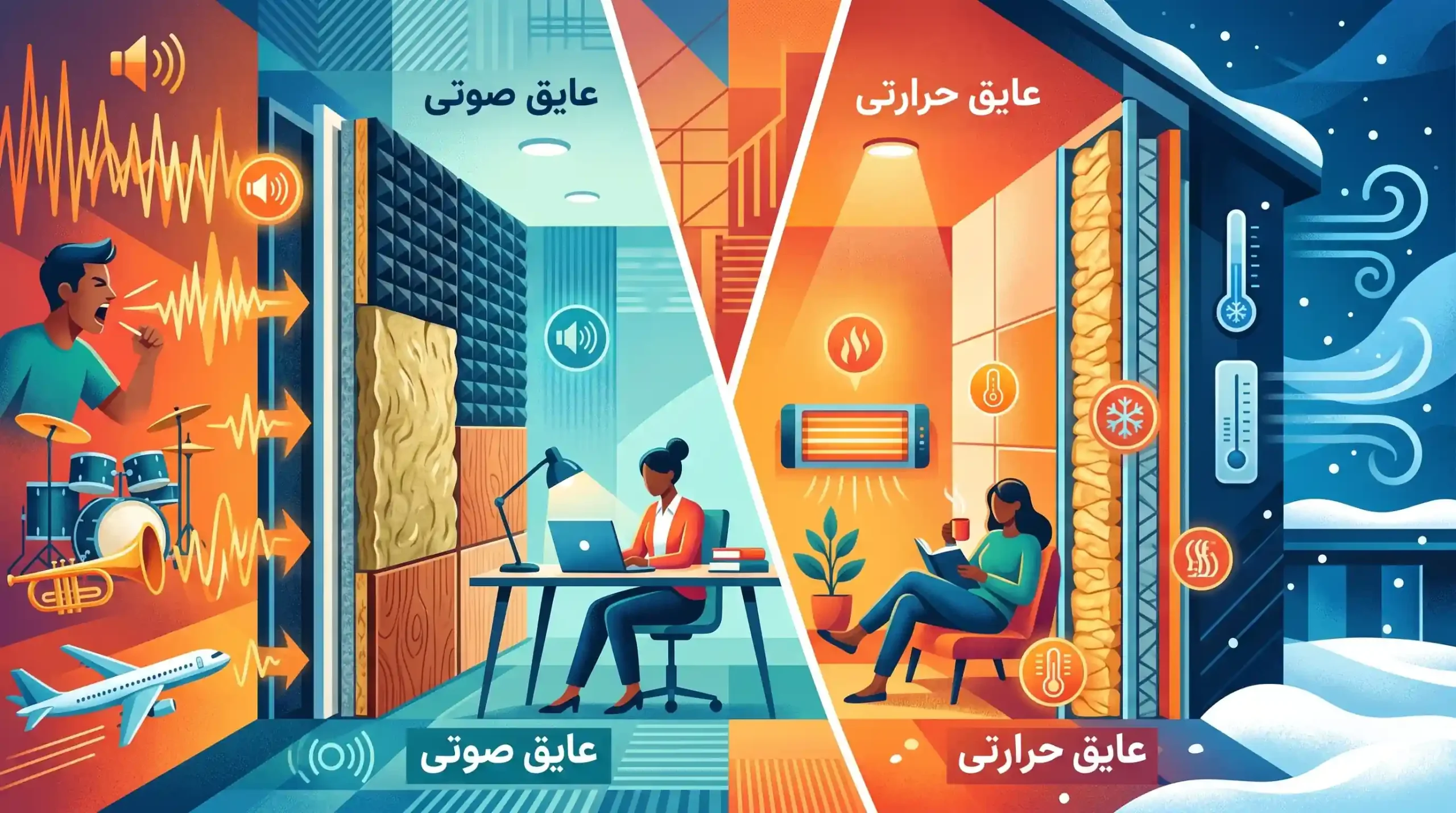 تفاوت از نظر عایق صوتی و حرارتی