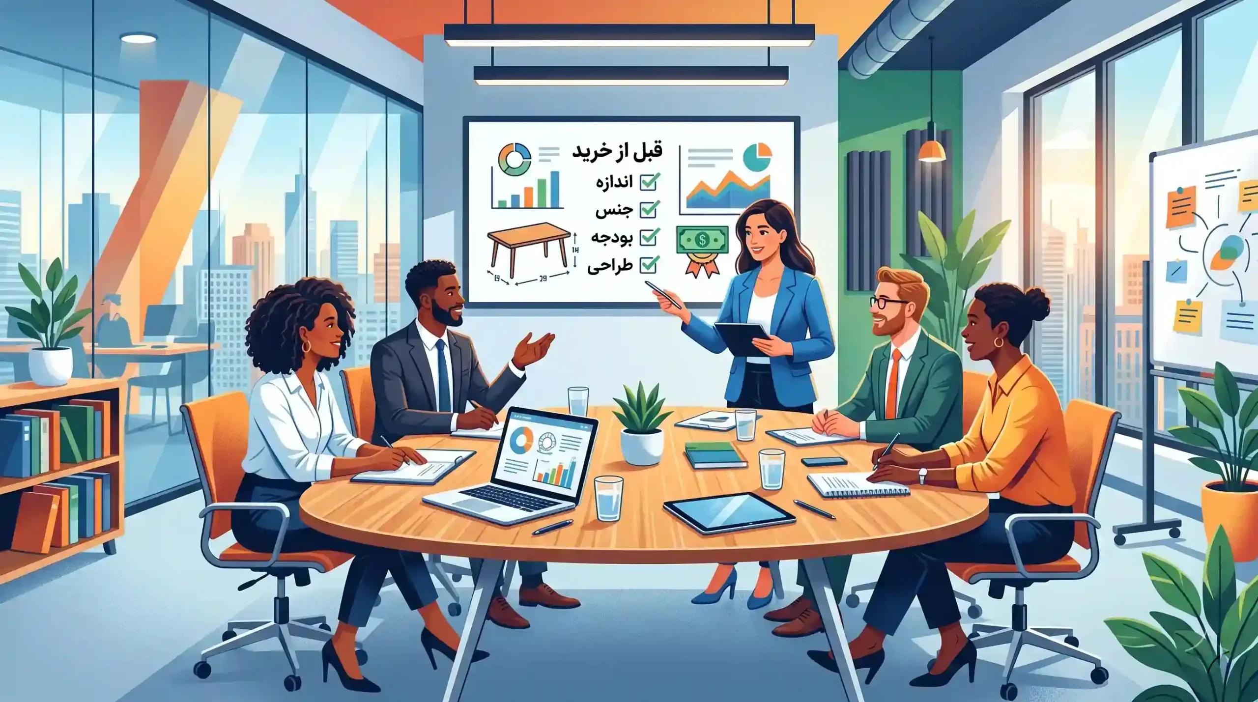 نکات کلیدی که قبل از خرید میز کنفرانس اداری باید بدانید
