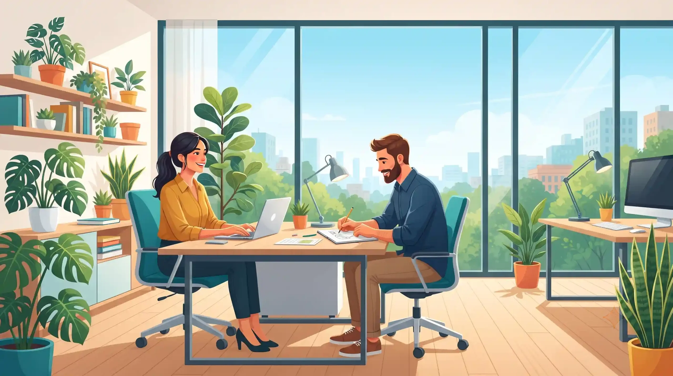 💡 نورگیری طبیعی و حفظ شفافیت بصری در محیط کار