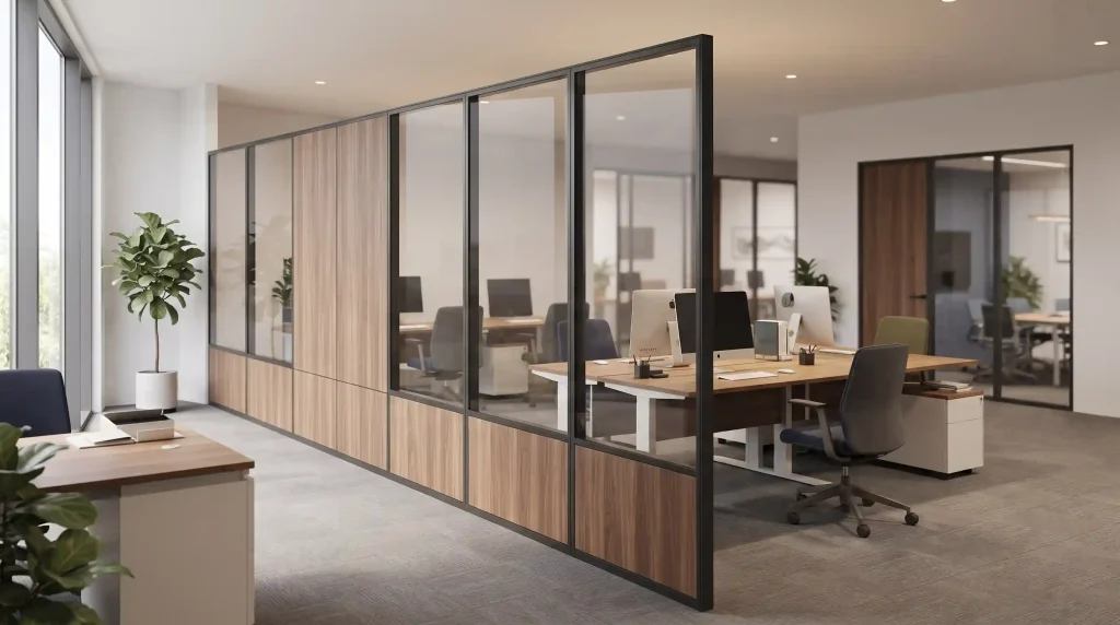 راهنمای قیمت پارتیشن دوجداره ام دی اف و شیشه برای دفتر کار