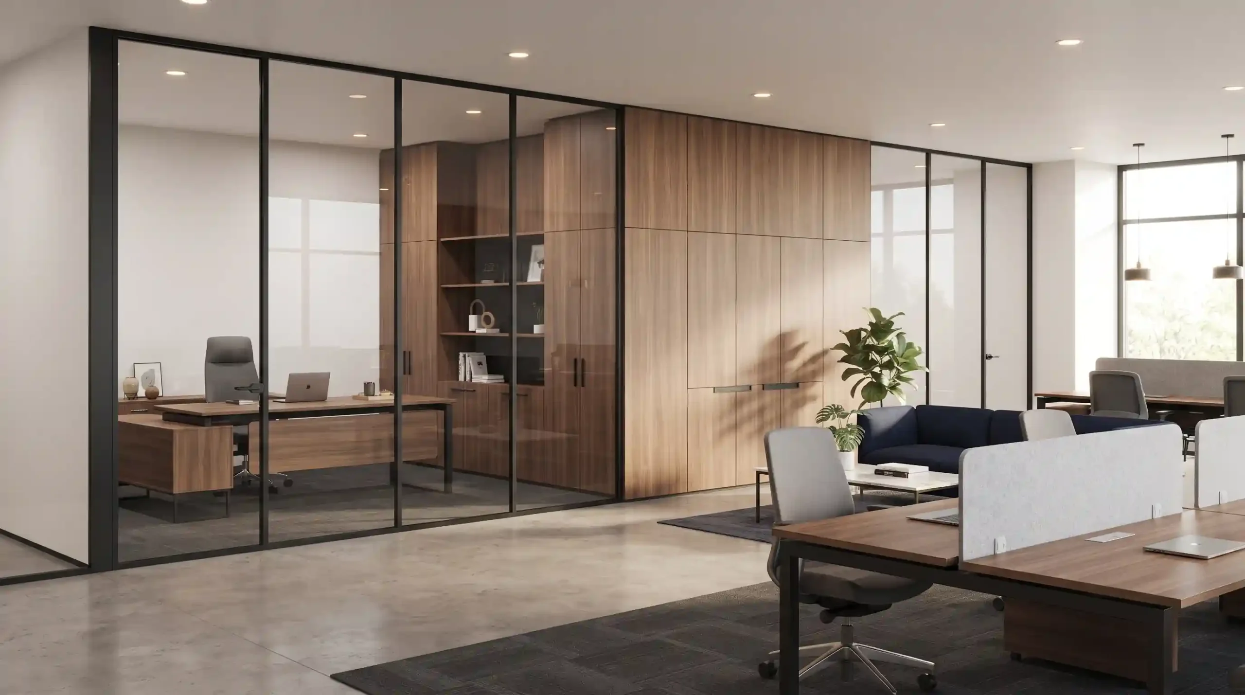 🚪 نقش پارتیشنهای ام دی اف و شیشهای در تفکیک فضاهای اداری